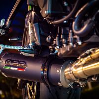 Esapament GPR compatibil cu Triumph Trident 660 2021 Sistem complet de evacuare legal omologat, inclusiv db killer și catalizator detașabil,M3 Black Titanium