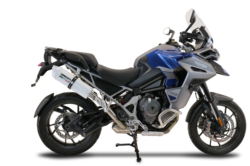 Esapament GPR compatibil cu Triumph Tiger 1200 Gt - Rally 2022 Evacuare slip-on omologata, inclusiv db killer detașabil și cot de legătură,Albus Evo4