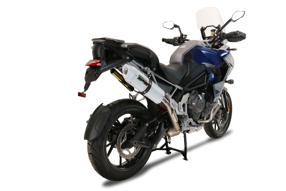 Esapament GPR compatibil cu Triumph Tiger 1200 Gt - Rally 2022 Evacuare slip-on omologata, inclusiv db killer detașabil și cot de legătură,Albus Evo4