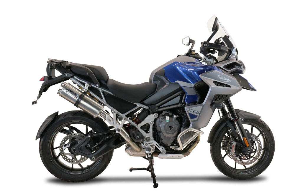 Esapament GPR compatibil cu Triumph Tiger 1200 Gt - Rally 2022 Evacuare slip-on omologata, inclusiv db killer detașabil și cot de legătură,Dual Inox