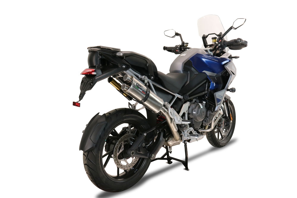 Esapament GPR compatibil cu Triumph Tiger 1200 Gt - Rally 2022 Evacuare slip-on omologata, inclusiv db killer detașabil și cot de legătură,Dual Inox