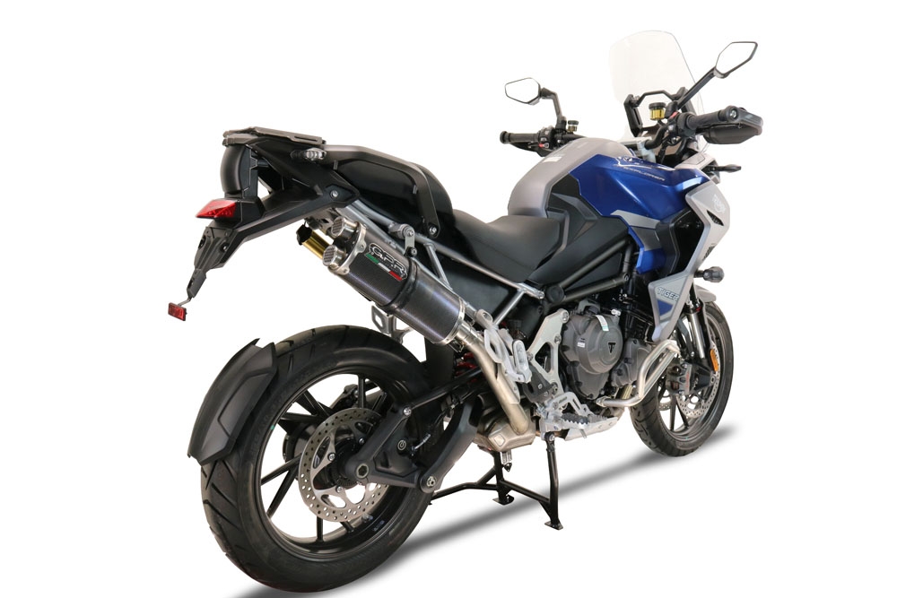 Esapament GPR compatibil cu Triumph Tiger 1200 Gt - Rally 2022 Evacuare slip-on omologata, inclusiv db killer detașabil și cot de legătură,Dual Poppy