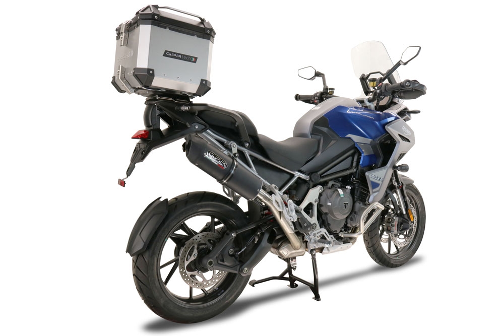 Esapament GPR compatibil cu Triumph Tiger 1200 Gt - Rally 2022 Evacuare slip-on omologata, inclusiv db killer detașabil și cot de legătură,Furore Evo4 Nero