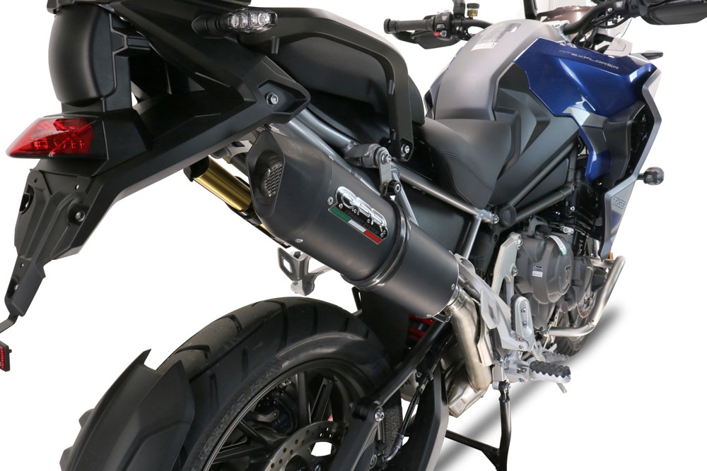 Esapament GPR compatibil cu Triumph Tiger 1200 Gt - Rally 2022 Evacuare slip-on omologata, inclusiv db killer detașabil și cot de legătură,Furore Evo4 Nero