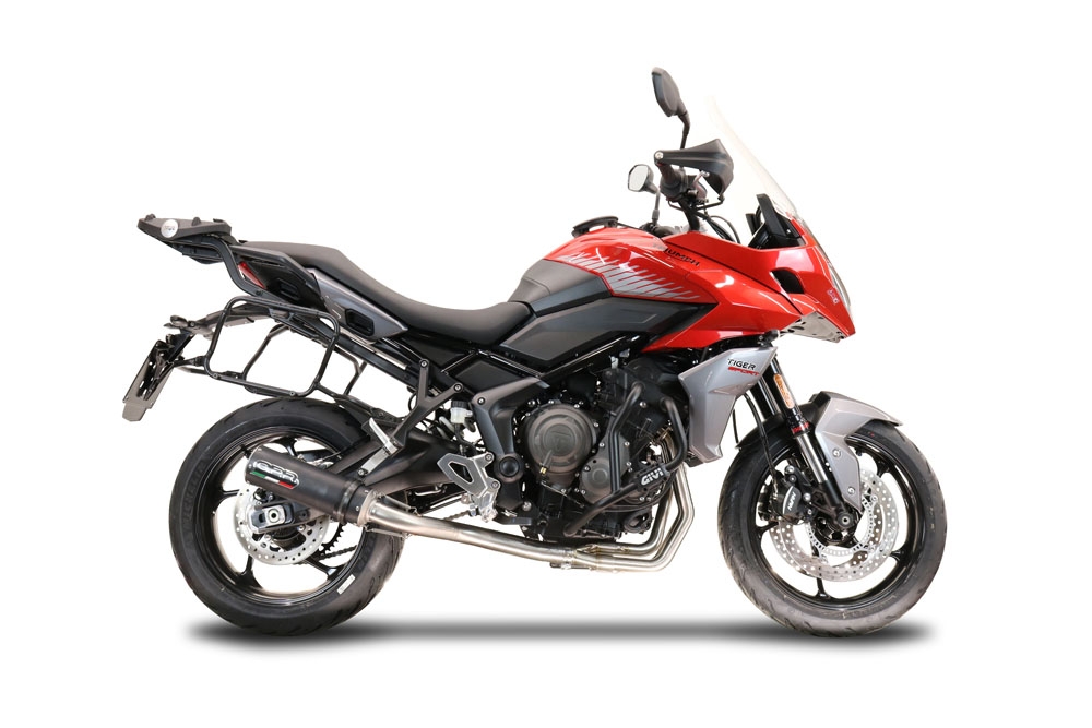 Exhaust compatible with Triumph Tiger Sport 660 2022-2024, M3 Black Titanium, Racing full system exhaust, including removable db killer