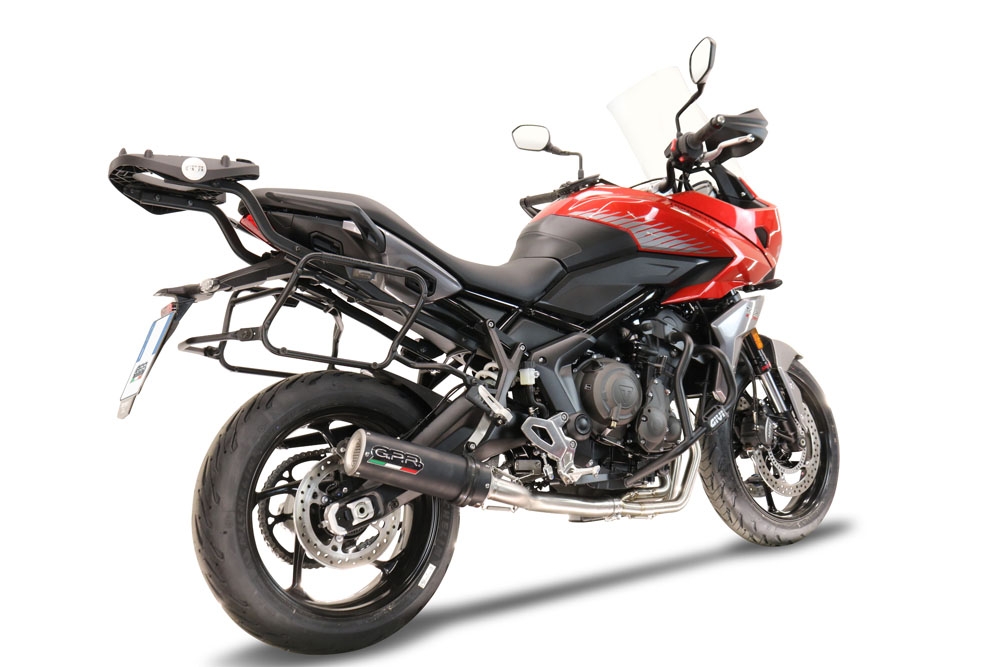 Exhaust compatible with Triumph Tiger Sport 660 2022-2024, M3 Black Titanium, Racing full system exhaust, including removable db killer