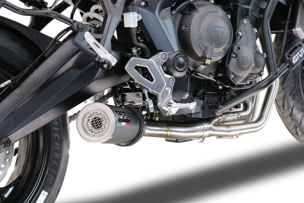 Esapament GPR compatibil cu Triumph Tiger Sport 660 2022 Sistem complet de evacuare Racing, inclusiv db killer detașabil,M3 Black Titanium