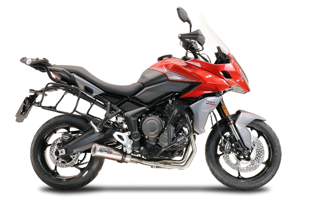 Esapament GPR compatibil cu Triumph Tiger Sport 660 2022 Sistem complet de evacuare Racing, inclusiv db killer detașabil,M3 Inox 