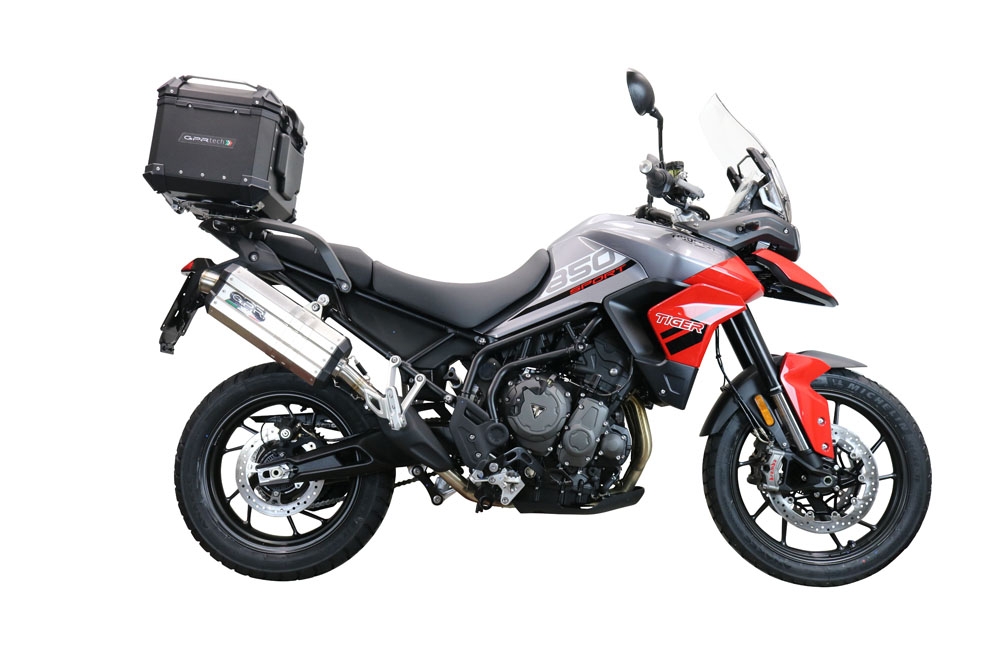 Top case GPR TECH  Triumph Tiger 1200 Gt - Rally 2022/2024 e5 Zwart Topcase din aluminiu, culoare neagră, cu placă specifică inclusă Capacitate 35 litri.