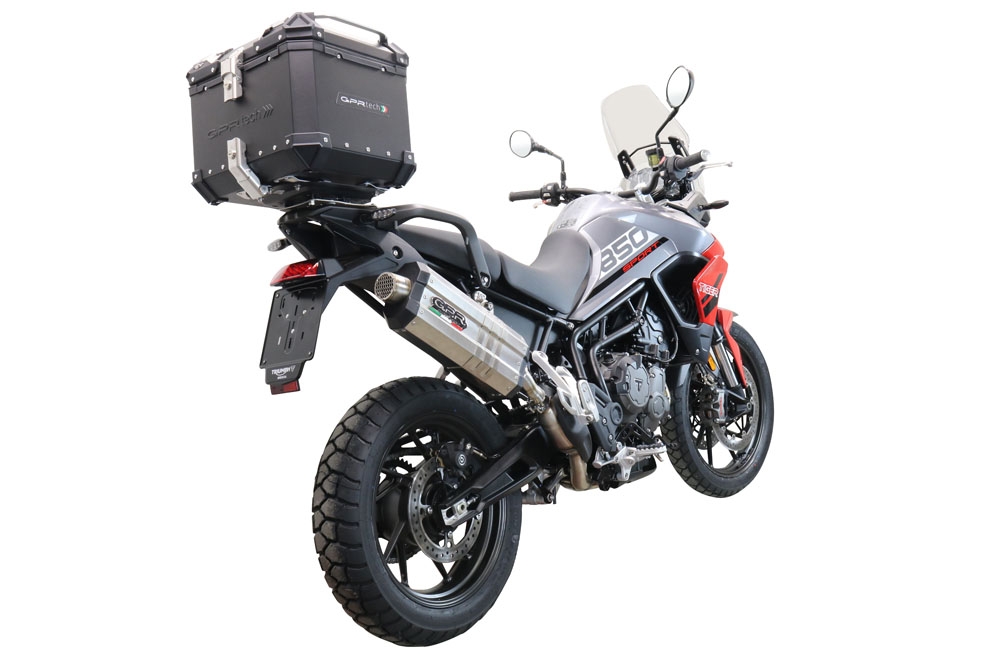 Top case GPR TECH  Triumph Tiger 1200 Gt - Rally 2022/2024 e5 Zwart Topcase din aluminiu, culoare neagră, cu placă specifică inclusă Capacitate 35 litri.