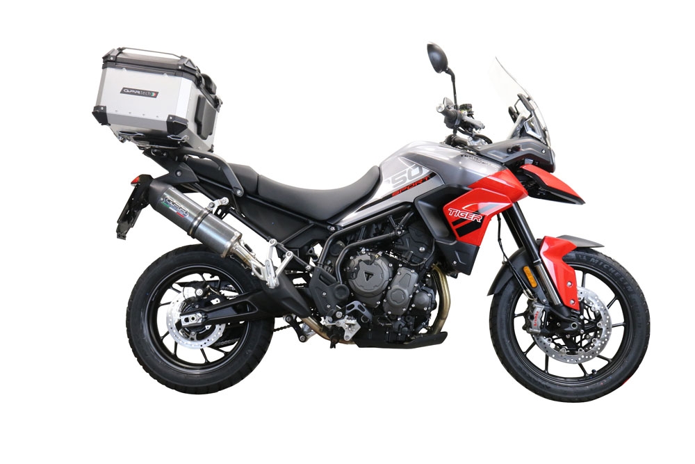 Top case GPR TECH  Triumph Tiger 1200 Gt - Rally 2022/2024 e5 Zilver Topcase din aluminiu, culoare argintie, cu placă specifică inclusă Capacitate 45 litri.