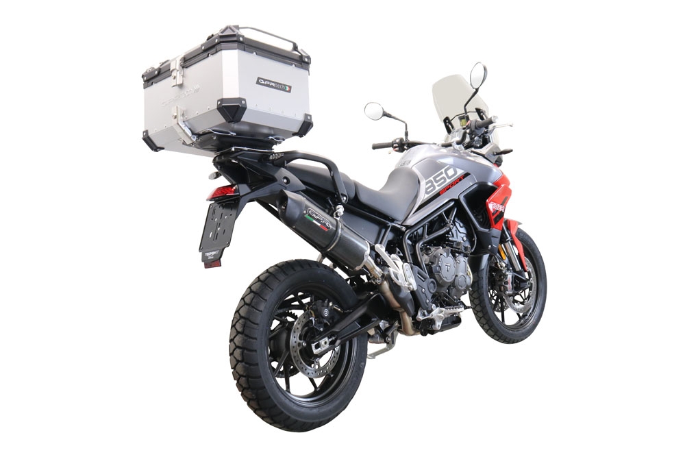 Top case GPR TECH  Triumph Tiger 1200 Gt - Rally 2022/2024 e5 Zilver Topcase din aluminiu, culoare argintie, cu placă specifică inclusă Capacitate 45 litri.