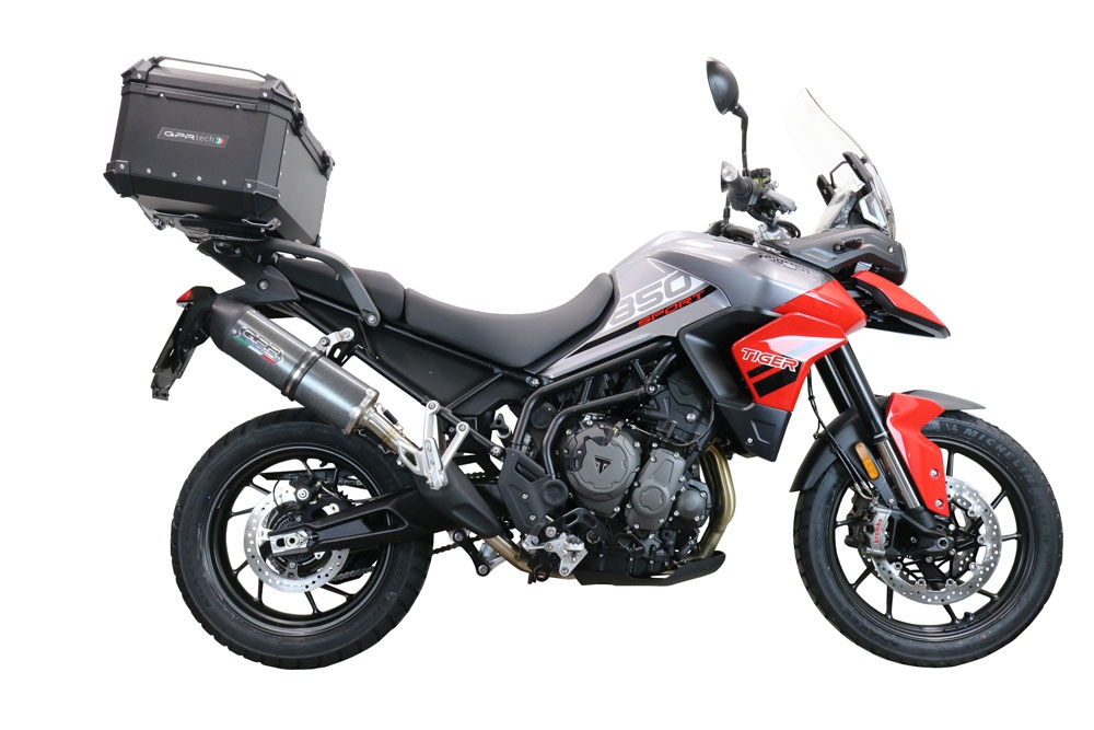 Top case GPR TECH  Triumph Tiger 1200 Gt - Rally 2022/2024 e5 Zwart Topcase din aluminiu, culoare neagră, cu placă specifică inclusă Capacitate 45 litri.