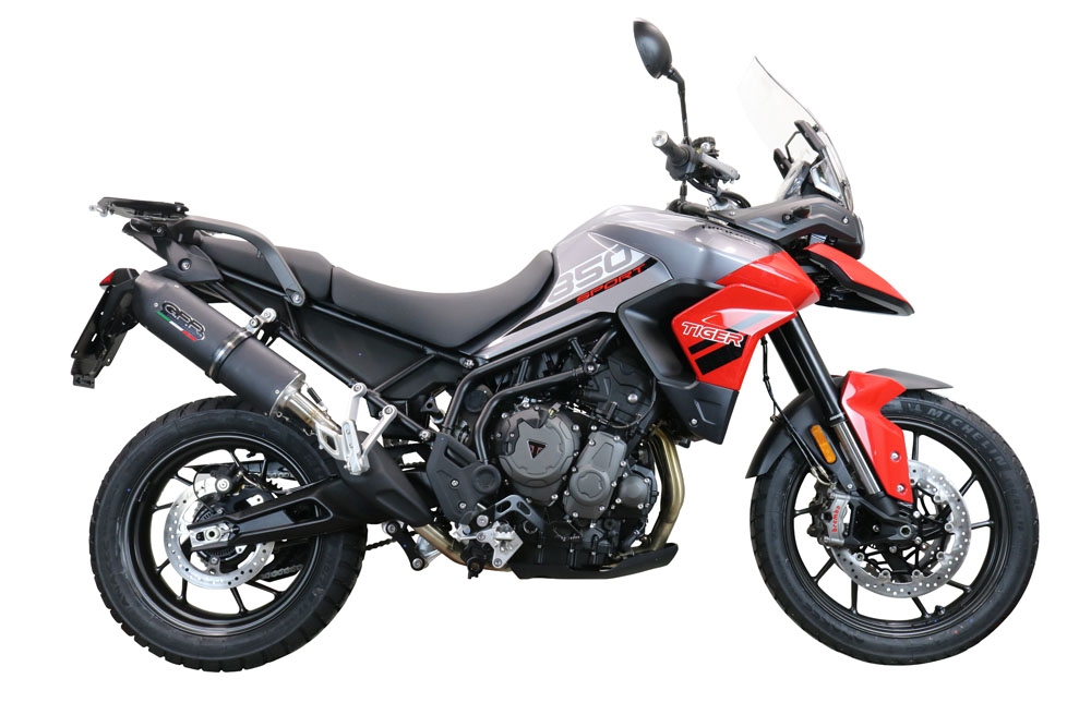 Esapament GPR compatibil cu Triumph Tiger 850 2020 Evacuare slip-on omologata, inclusiv db killer detașabil și cot de legătură,Furore Evo4 Nero