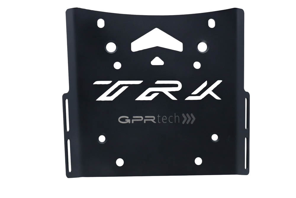 GPR TECH ile uyumlu  Benelli Trk 502 X 2021/2024 e5 Zwart Placă de montare specifică pentru Top Case ALPITECH 35 LT compatibil cu portbagajul original, fabricat din oțel inoxidabil cu 4 puncte de ancorare