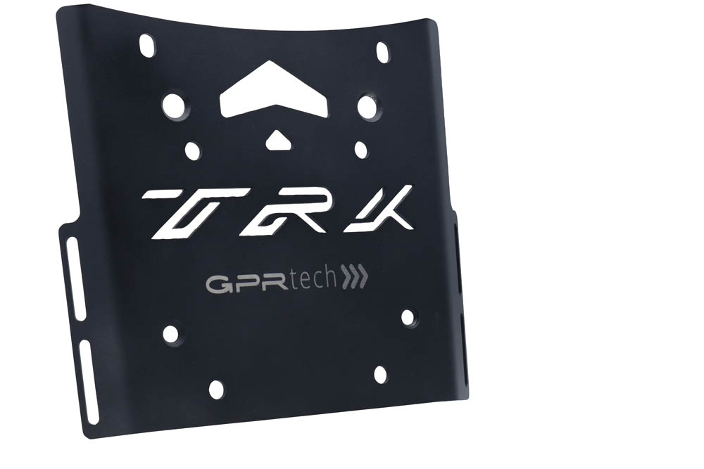 GPR TECH ile uyumlu  Benelli Trk 502 X 2021/2024 e5 Zwart Placă de montare specifică pentru Top Case ALPITECH 35 LT compatibil cu portbagajul original, fabricat din oțel inoxidabil cu 4 puncte de ancorare