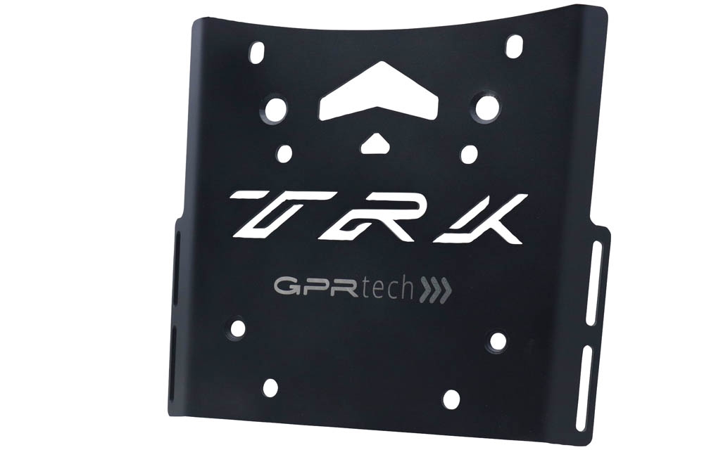 GPR TECH ile uyumlu  Benelli Trk 502 X 2021/2024 e5 Zwart Placă de montare specifică pentru Top Case ALPITECH 35 LT compatibil cu portbagajul original, fabricat din oțel inoxidabil cu 4 puncte de ancorare