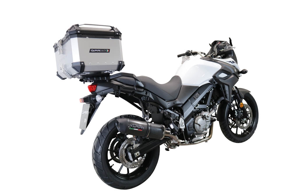 Top case GPR TECH compatible with  Suzuki V-Strom Dl 650 2017/2020 e4 GPR TECH Top case in aluminum, silver color with specific plate included Capacity 55 LT.