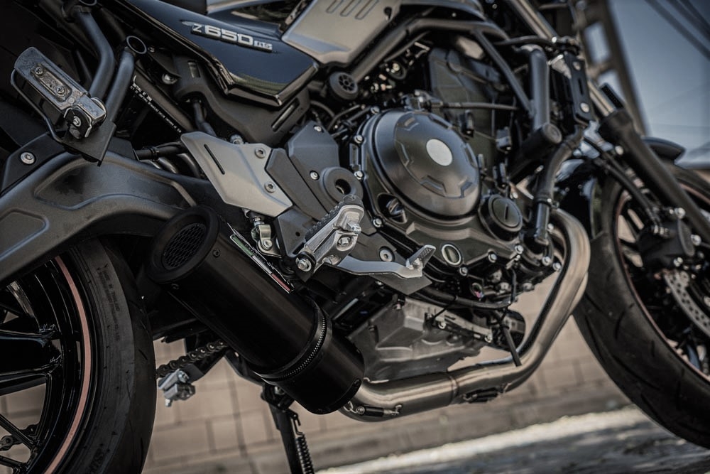 Esapament GPR compatibil cu Kawasaki Z 650 RS 2021 Amortizor omologat pentru zgomot, inclusiv linie completă, db killer și catalizator conform pentru inspecție,M3 Black Titanium
