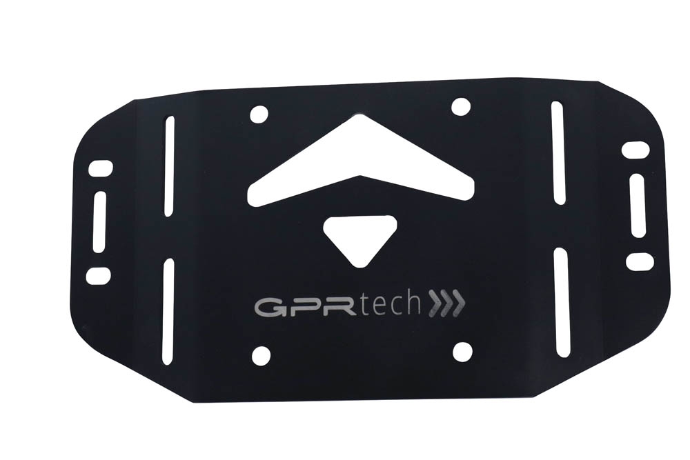 GPR TECH ile uyumlu  Kawasaki Versys 1000 i.e. 2019/2020 e4 Zwart Placă de montare specifică pentru Top Case ALPITECH 55 LT compatibil cu portbagajul original, fabricat din oțel inoxidabil cu 4 puncte de ancorare