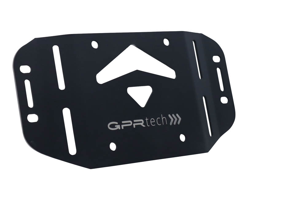 GPR TECH ile uyumlu  Kawasaki Versys 1000 i.e. 2019/2020 e4 Zwart Placă de montare specifică pentru Top Case ALPITECH 55 LT compatibil cu portbagajul original, fabricat din oțel inoxidabil cu 4 puncte de ancorare