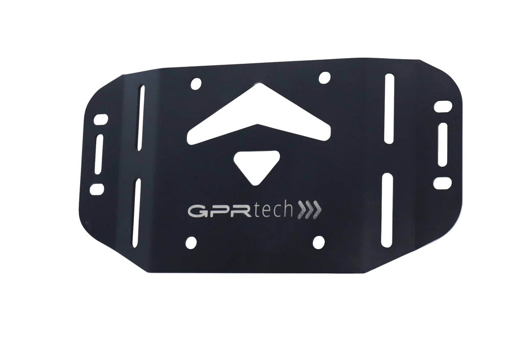 GPR TECH ile uyumlu  Kawasaki Versys 1000 i.e. 2019/2020 e4 Zwart Placă de montare specifică pentru Top Case ALPITECH 55 LT compatibil cu portbagajul original, fabricat din oțel inoxidabil cu 4 puncte de ancorare