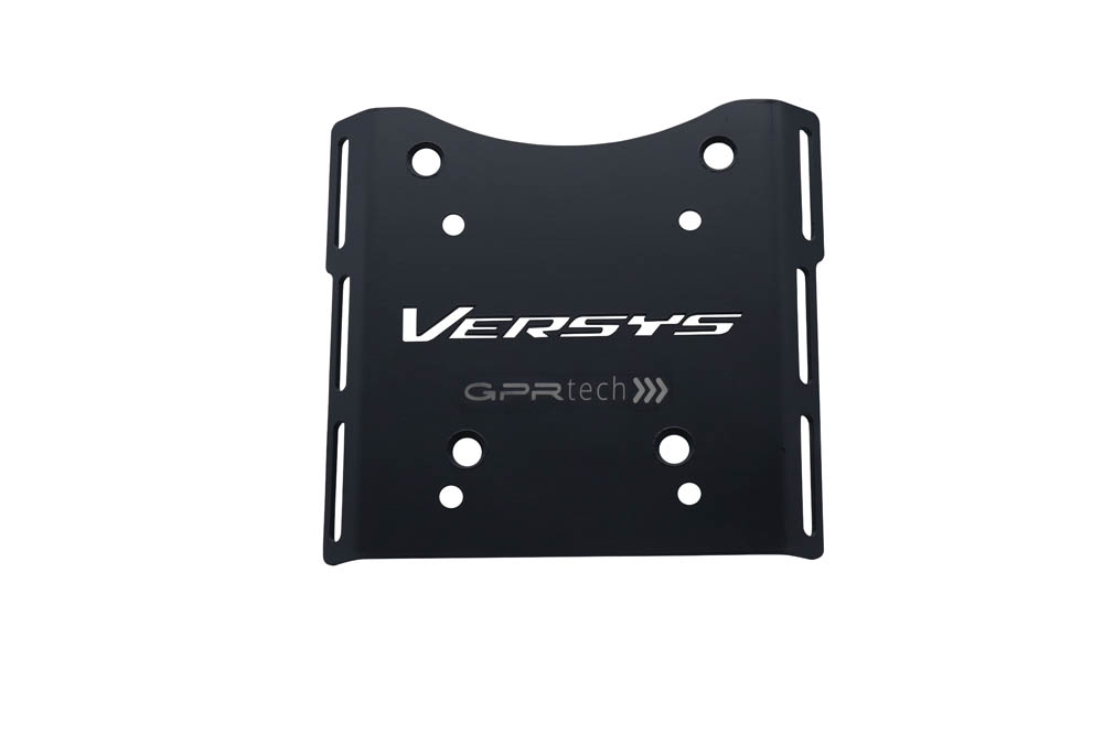 GPR TECH ile uyumlu  Kawasaki Versys-X 300 2022/2023 e5 Zwart Placă de montare specifică pentru Top Case ALPITECH 55 LT compatibil cu portbagajul original, fabricat din oțel inoxidabil cu 4 puncte de ancorare