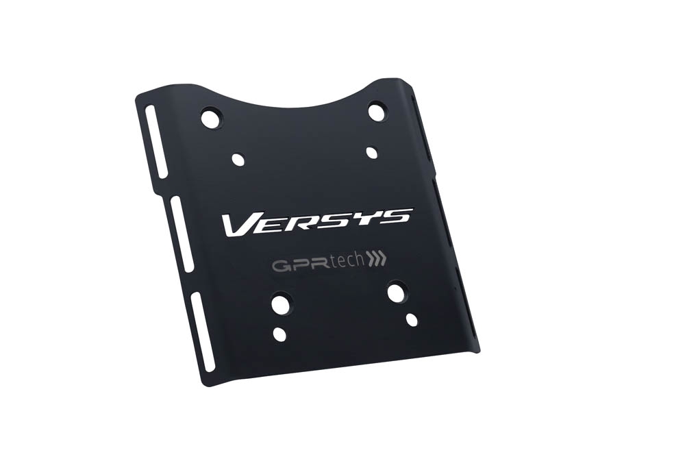 GPR TECH ile uyumlu  Kawasaki Versys-X 300 2022/2023 e5 Zwart Placă de montare specifică pentru Top Case ALPITECH 55 LT compatibil cu portbagajul original, fabricat din oțel inoxidabil cu 4 puncte de ancorare