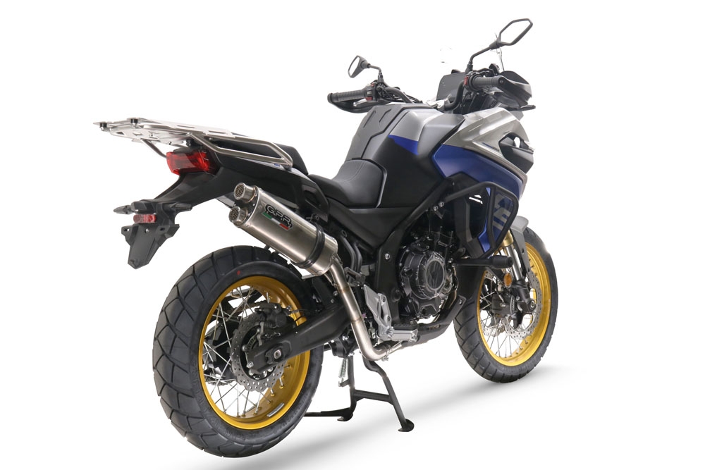 Esapament GPR compatibil cu Voge 525DSX 2023 Evacuare slip-on omologata, inclusiv db killer detașabil și cot de legătură,Dual Inox