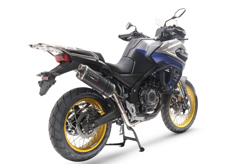 Esapament GPR compatibil cu Voge 525DSX 2023 Evacuare slip-on omologata, inclusiv db killer detașabil și cot de legătură,Dual Poppy
