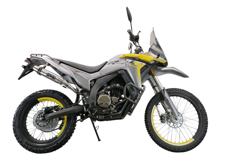 Exhaust compatible with Voge 300Rally 2022-2024, Deeptone Inox, Homologated legal slip-on exhaust including removable db killer, link pipe and catalyst