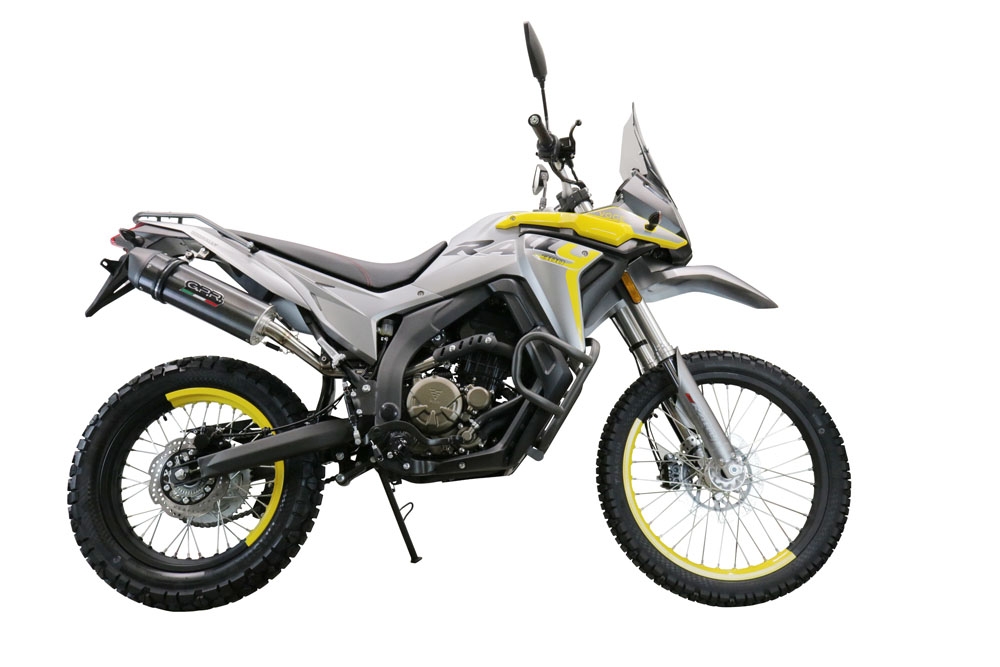 Esapament GPR compatibil cu Voge 300Rally 2022 Evacuare slip-on omologata, inclusiv db killer detașabil, cot de legătură și catalizator,Furore Evo4 Poppy