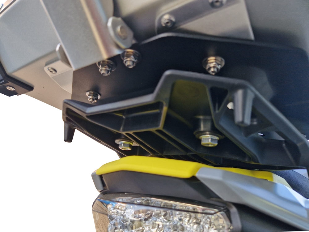 GPR TECH ile uyumlu  Suzuki V-Strom Dl 1000 2017/2019 e4 Zwart Placă de montare specifică pentru Top Case ALPITECH 35 LT compatibil cu portbagajul original, fabricat din oțel inoxidabil cu 4 puncte de ancorare