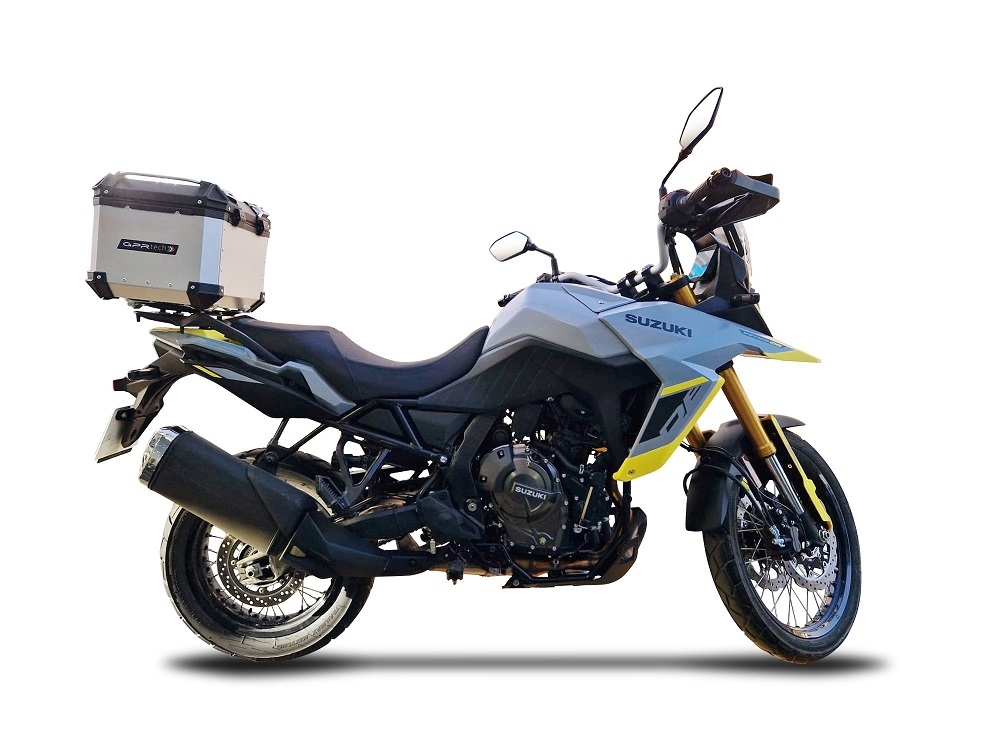 Top case GPR TECH compatible with  Suzuki V-Strom Dl 650 2021/2024 e5 GPR TECH Top case in aluminum, silver color with specific plate included Capacity 45 LT.