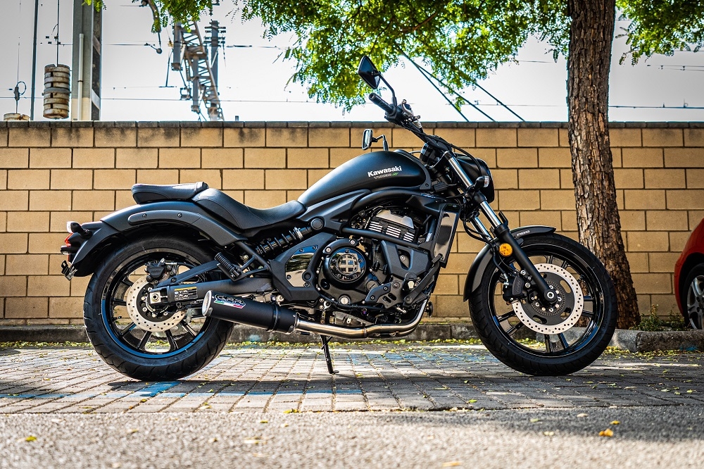 Esapament GPR compatibil cu Kawasaki Vulcan 650 S 2017 Sistem complet de evacuare legal omologat, inclusiv db killer și catalizator detașabil,M3 Black Titanium