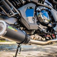 Esapament GPR compatibil cu Kawasaki Vulcan 650 S 2017 Sistem complet de evacuare legal omologat, inclusiv db killer și catalizator detașabil,M3 Black Titanium