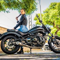 Esapament GPR compatibil cu Kawasaki Vulcan 650 S 2017 Sistem complet de evacuare legal omologat, inclusiv db killer și catalizator detașabil,Powercone Evo
