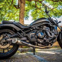 Esapament GPR compatibil cu Kawasaki Vulcan 650 S 2017 Sistem complet de evacuare legal omologat, inclusiv db killer și catalizator detașabil,Powercone Evo