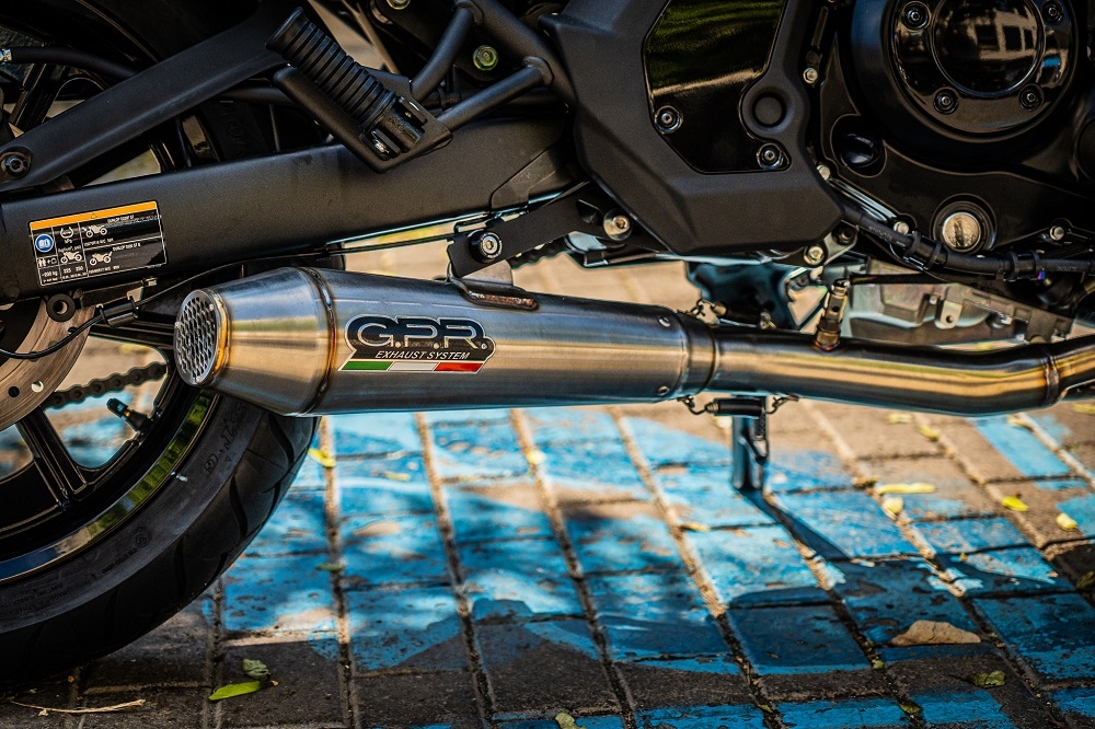 Exhaust compatible with Kawasaki Vulcan 650 S 2017-2020, Ultracone, Homologated legal full system exhaust, including removable db killer and catalyst