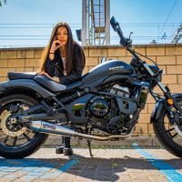Exhaust compatible with Kawasaki Vulcan 650 S 2017-2020, Ultracone, Homologated legal full system exhaust, including removable db killer and catalyst