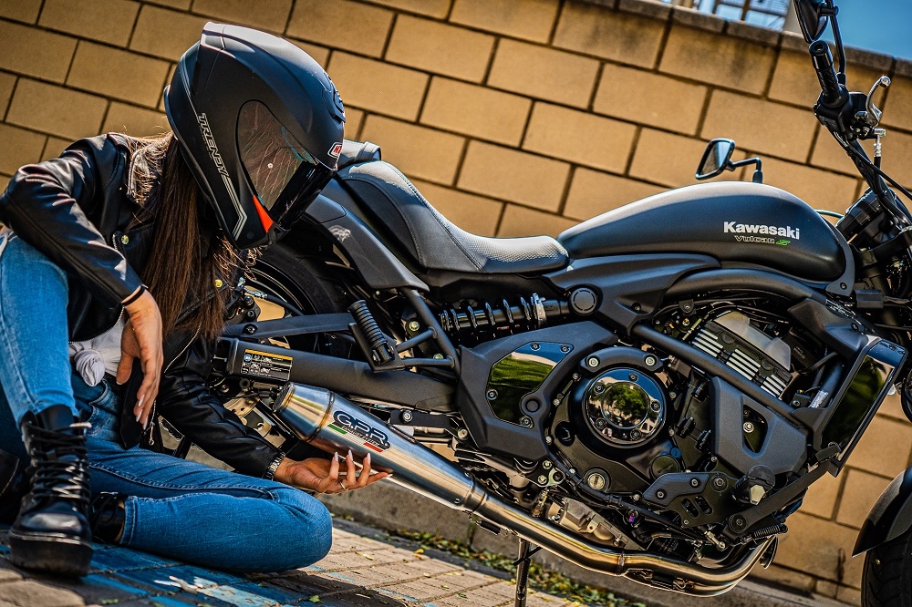 Exhaust compatible with Kawasaki Vulcan 650 S 2017-2020, Ultracone, Homologated legal full system exhaust, including removable db killer and catalyst