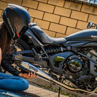 Exhaust compatible with Kawasaki Vulcan 650 S 2017-2020, Ultracone, Homologated legal full system exhaust, including removable db killer and catalyst
