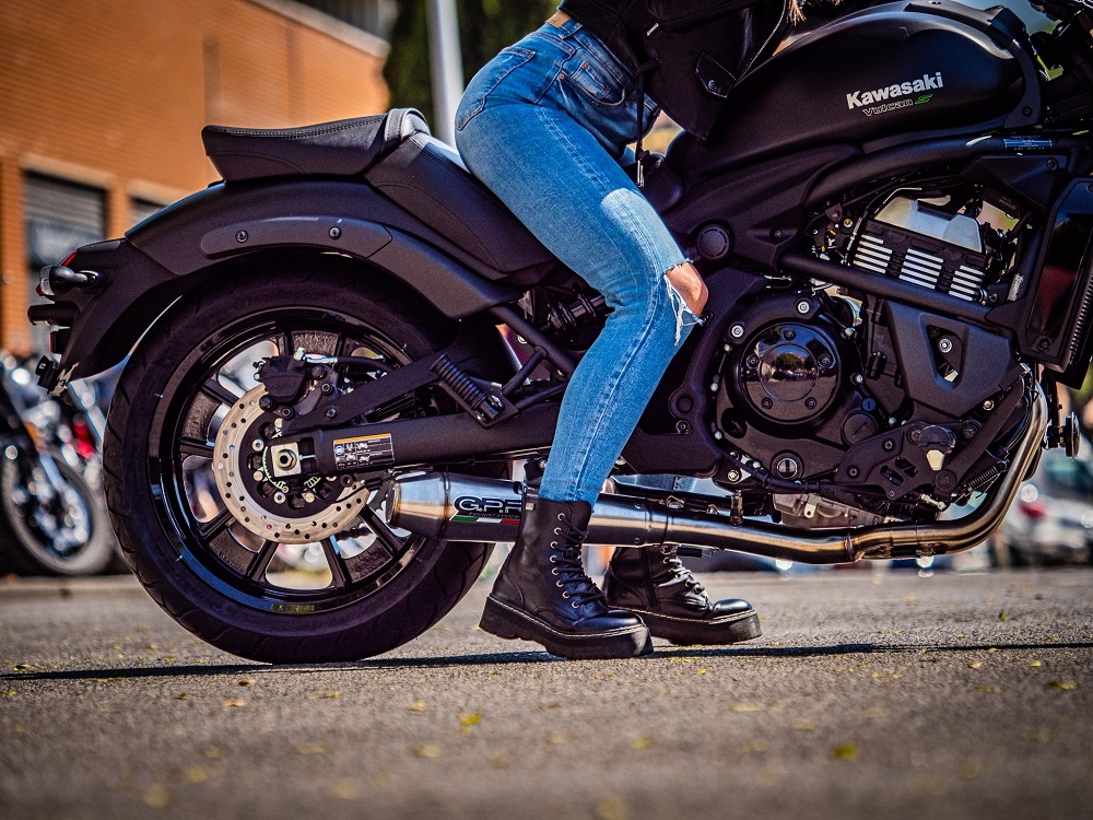 Exhaust compatible with Kawasaki Vulcan 650 S 2017-2020, Ultracone, Homologated legal full system exhaust, including removable db killer and catalyst