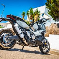 Exhaust compatible with Honda X-Adv 750 2016-2020, Albus Evo4, Homologated legal slip-on exhaust including removable db killer and link pipe