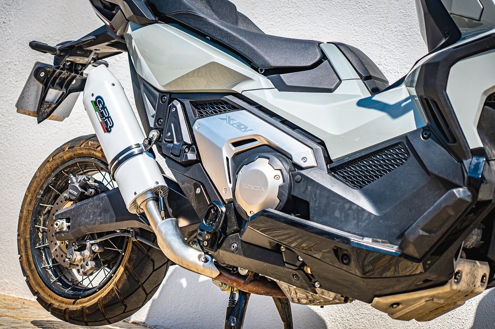 Exhaust compatible with Honda X-Adv 750 2016-2020, Albus Evo4, Homologated legal slip-on exhaust including removable db killer and link pipe