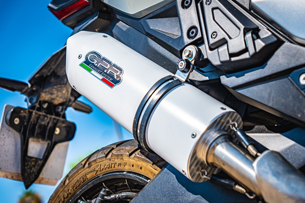 Exhaust compatible with Honda X-Adv 750 2016-2020, Albus Evo4, Homologated legal slip-on exhaust including removable db killer and link pipe