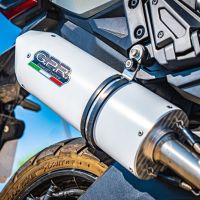 Exhaust compatible with Honda X-Adv 750 2016-2020, Albus Evo4, Homologated legal slip-on exhaust including removable db killer and link pipe