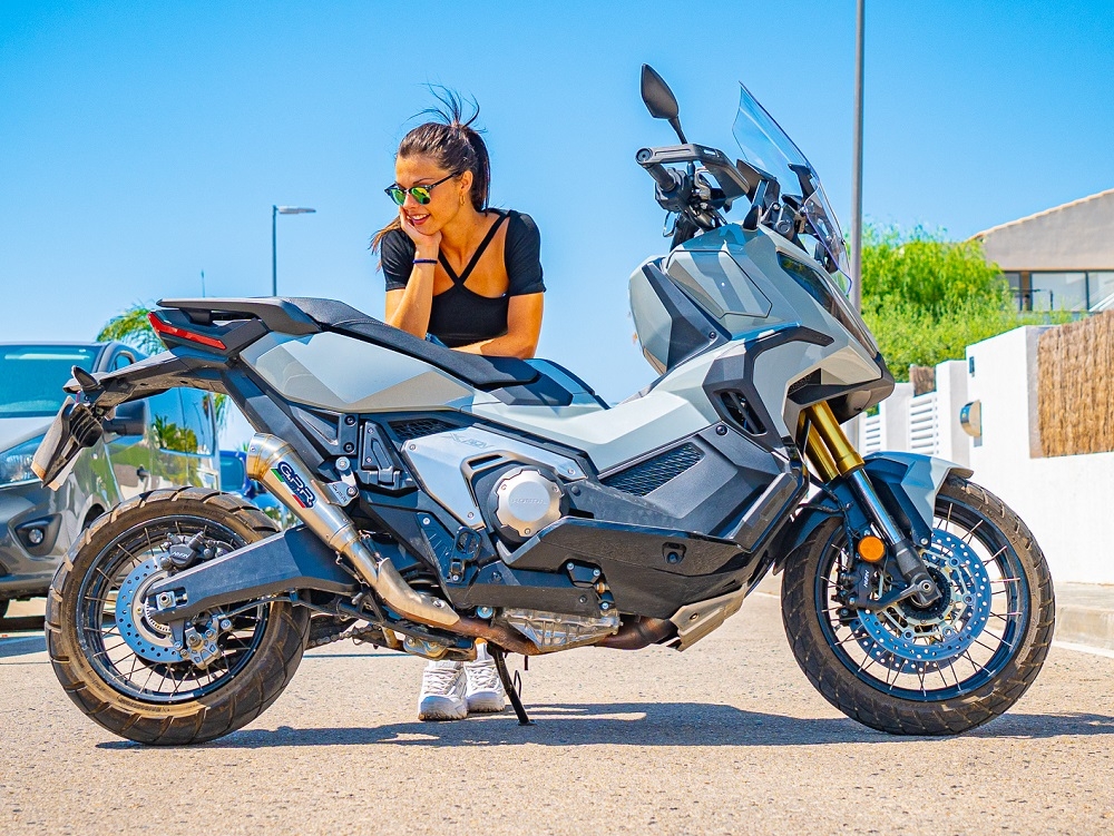 Esapament GPR compatibil cu Honda X-Adv 750 2021 Evacuare slip-on omologata, inclusiv db killer detașabil și cot de legătură,Powercone Evo
