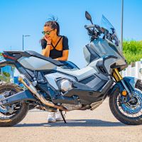 Esapament GPR compatibil cu Honda X-Adv 750 2021 Evacuare slip-on omologata, inclusiv db killer detașabil și cot de legătură,Powercone Evo