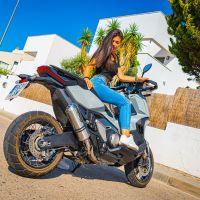 Esapament GPR compatibil cu Honda Forza 750 2021 Evacuare slip-on omologata, inclusiv db killer detașabil și cot de legătură,Satinox